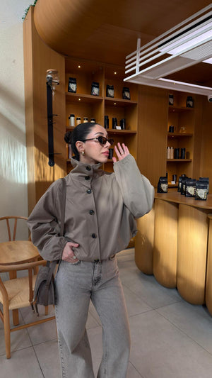 CAMEL DİK YAKA BOMBER CEKET