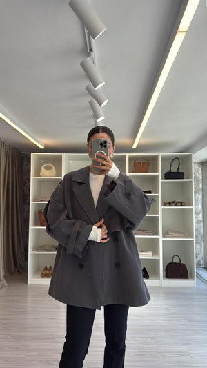 ANTRASİT OVERSIZE TRENÇKOT