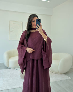 BORDO PELERİN ELBİSE TAKIM