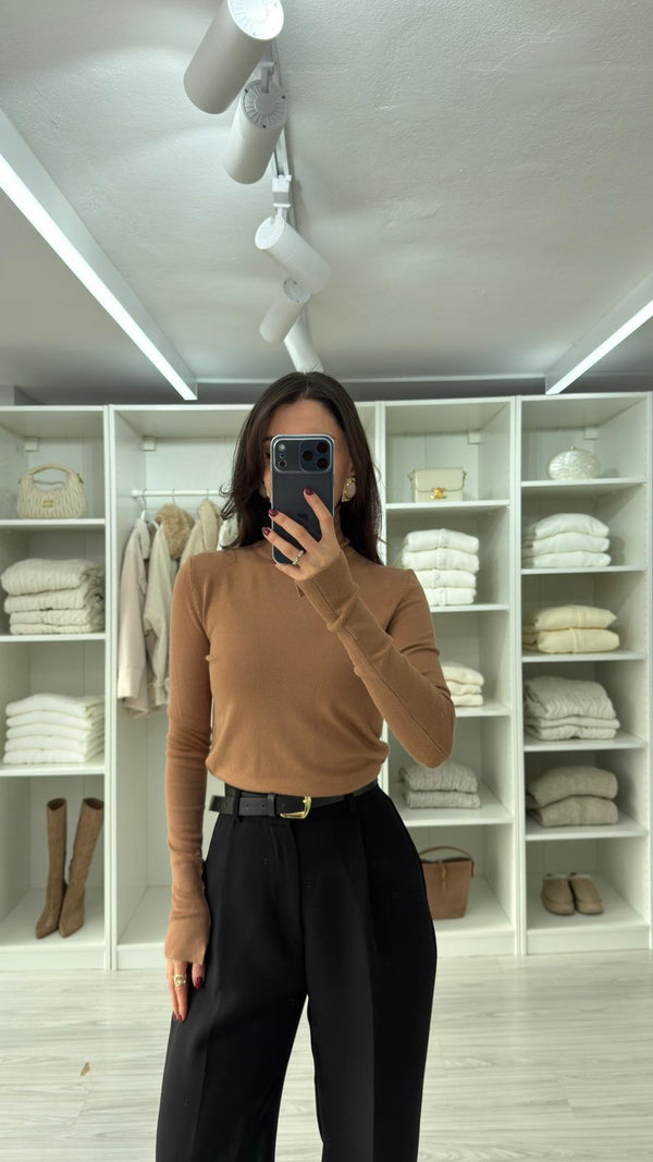 CAMEL ZR MODEL BALIKÇI YAKA TRİKO
