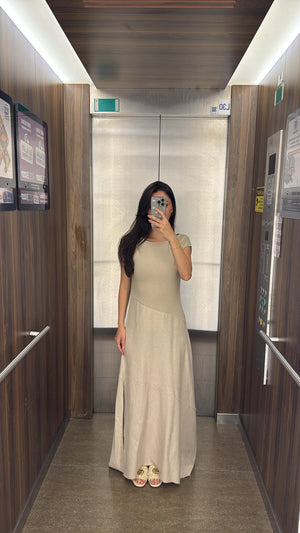 KREM MARKA MODEL MAXİ ELBİSE