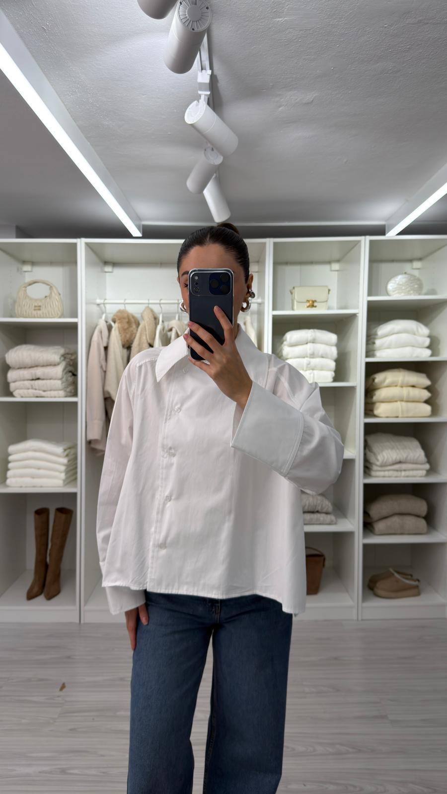 BEYAZ REGLAN POPLİN GÖMLEK