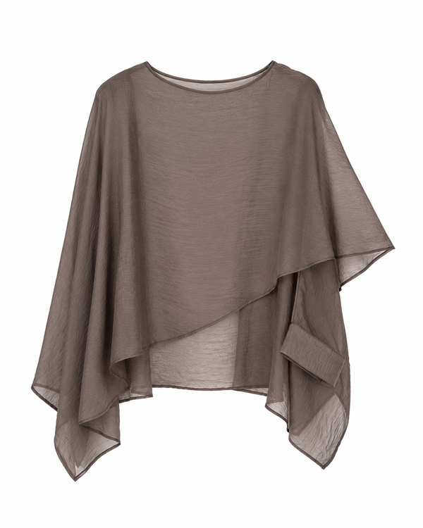 BRONZ ELİSE PELERİN ŞİFON BLUZ