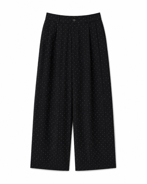 SİYAH BAGGY TAŞLI PANTOLON
