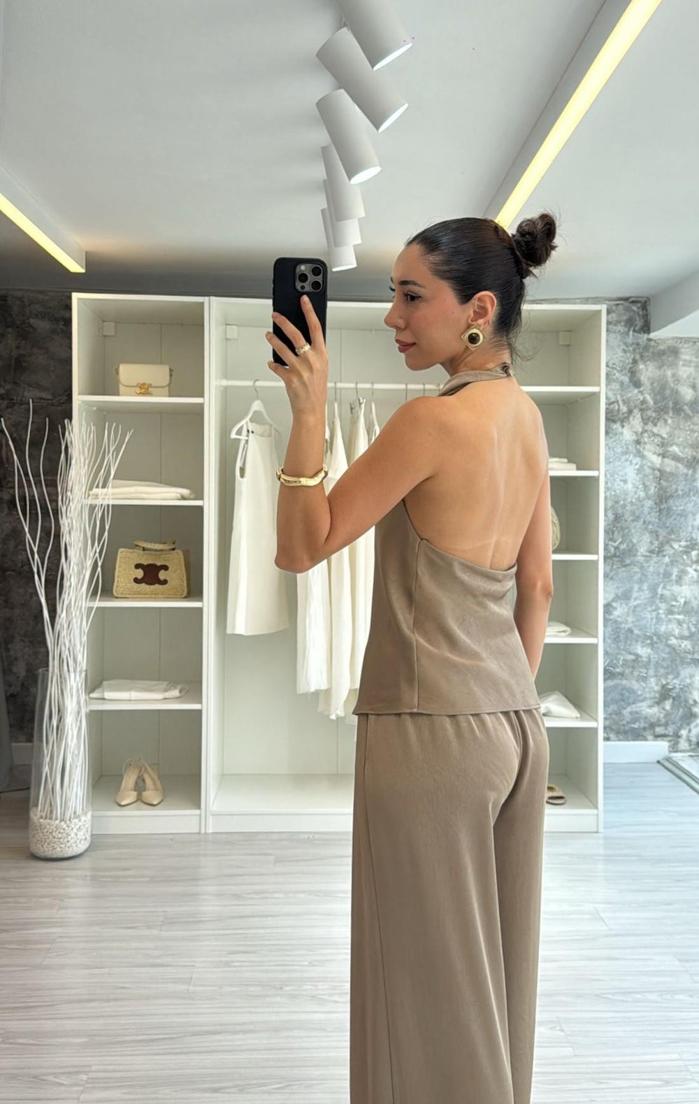 VİZON SATEN BLUZ PANTOLON TAKIM