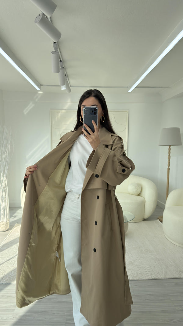 CAMEL OVERSIZE UZUN TRENÇKOT