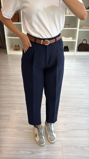 LACİVERT KEMERLİ PANTOLON