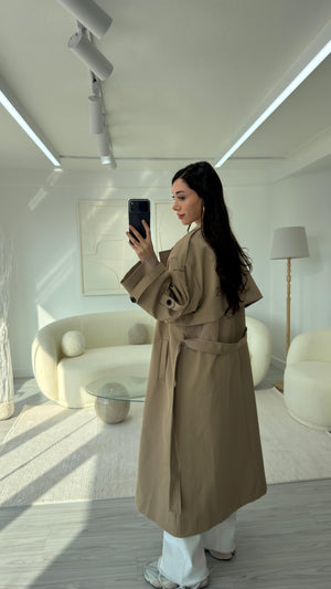 CAMEL OVERSIZE UZUN TRENÇKOT