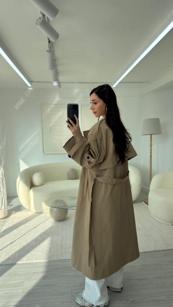 CAMEL OVERSIZE UZUN TRENÇKOT