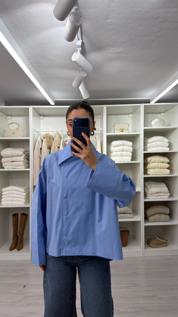 MAVİ REGLAN POPLİN GÖMLEK