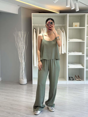 HAKİ PREMİUM SATEN DOKULU TAKIM