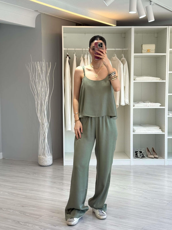 HAKİ PREMİUM SATEN DOKULU TAKIM