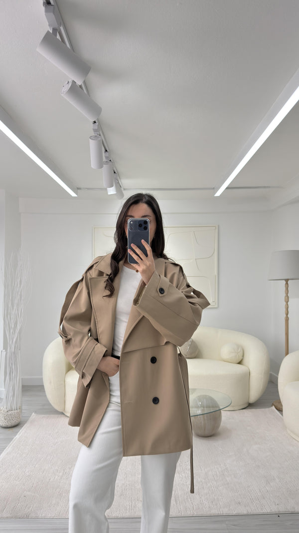 CAMEL OVERSIZE  TRENÇKOT