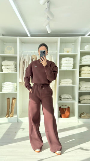 KAHVERENGİ ALO ŞARDONLU SWEAT TAKIM