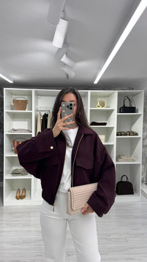 BORDO CEP DETAYLI BOMBER CEKET