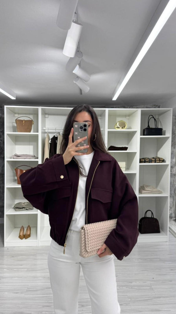 BORDO CEP DETAYLI BOMBER CEKET