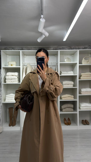CAMEL VOGUE OVERSİZE TRENÇKOT