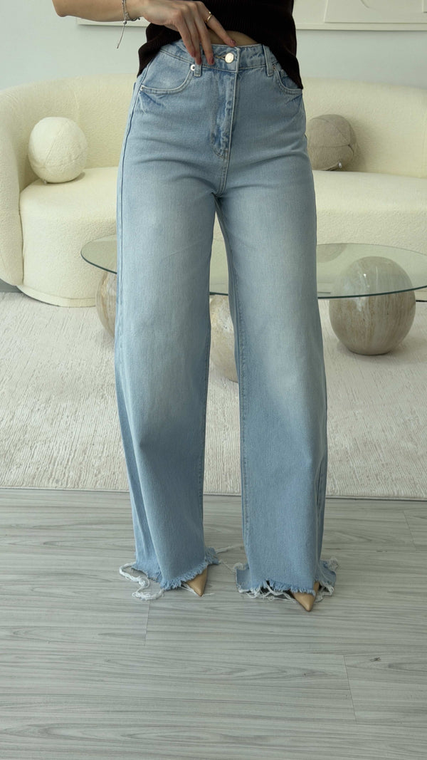 PAÇA YIRTMAÇLI BAGGY JEAN