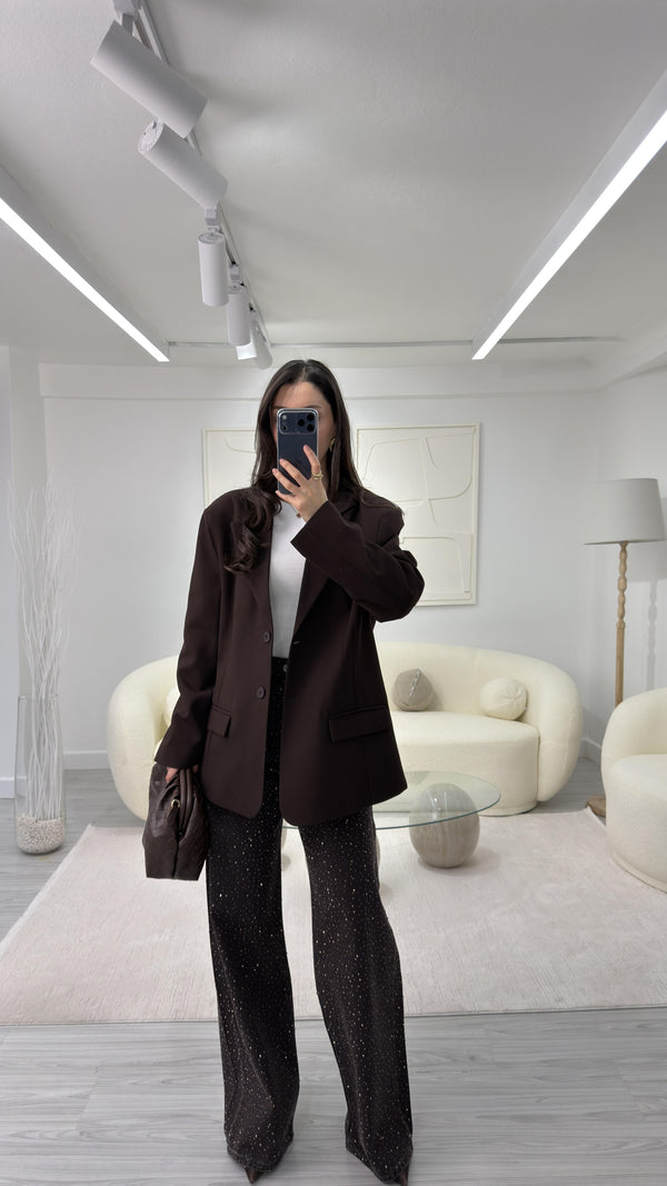 KAHVERNGİ SİLVA OVERSIZE BLAZER