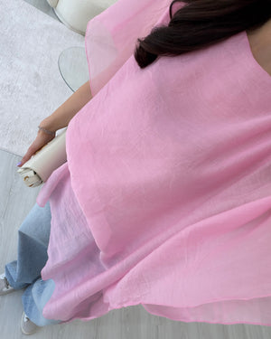 PEMBE PELERİNLİ BLUZ