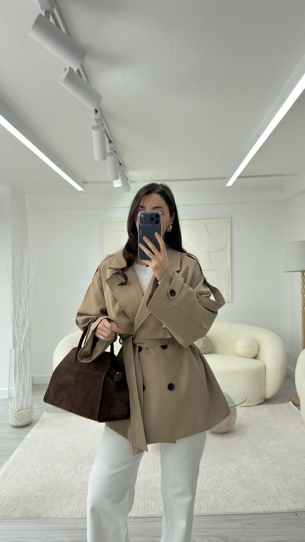 CAMEL OVERSIZE  TRENÇKOT