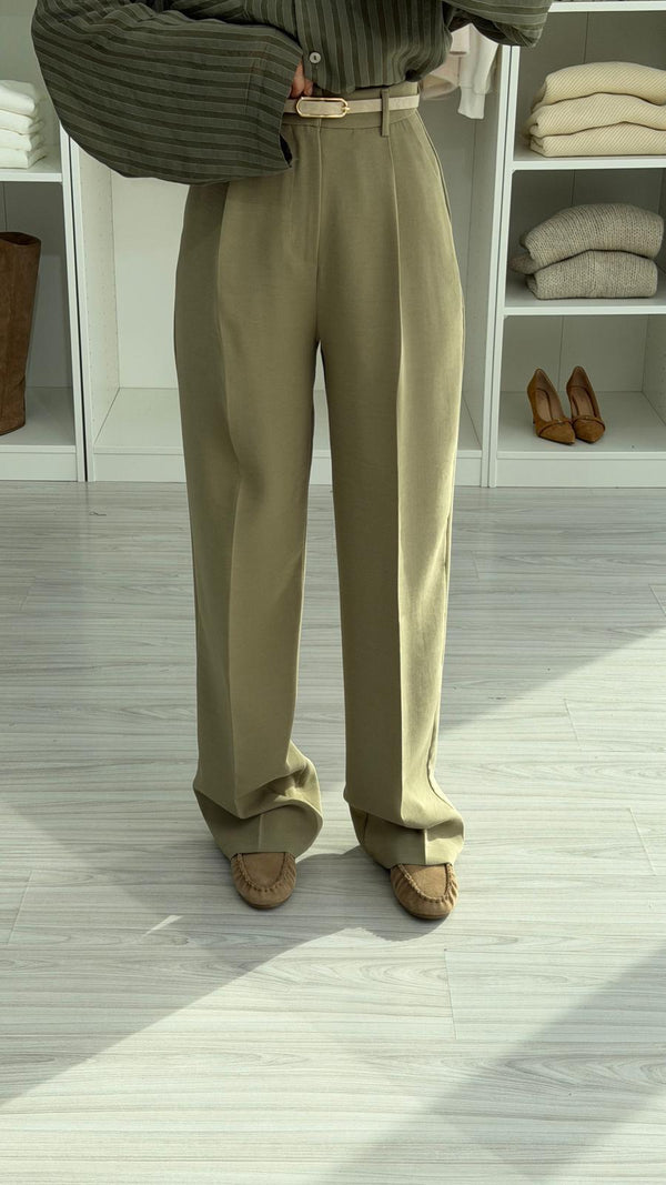 HAKİ DÜZ KESİM TOK KUMAŞ PANTOLON