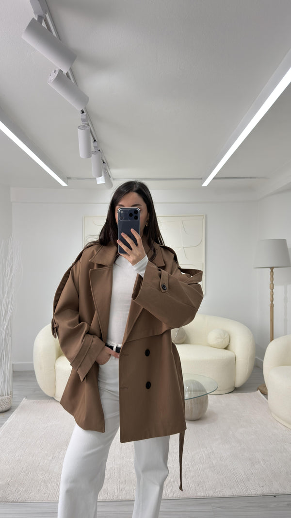 MOCHA OVERSIZE TRENÇKOT
